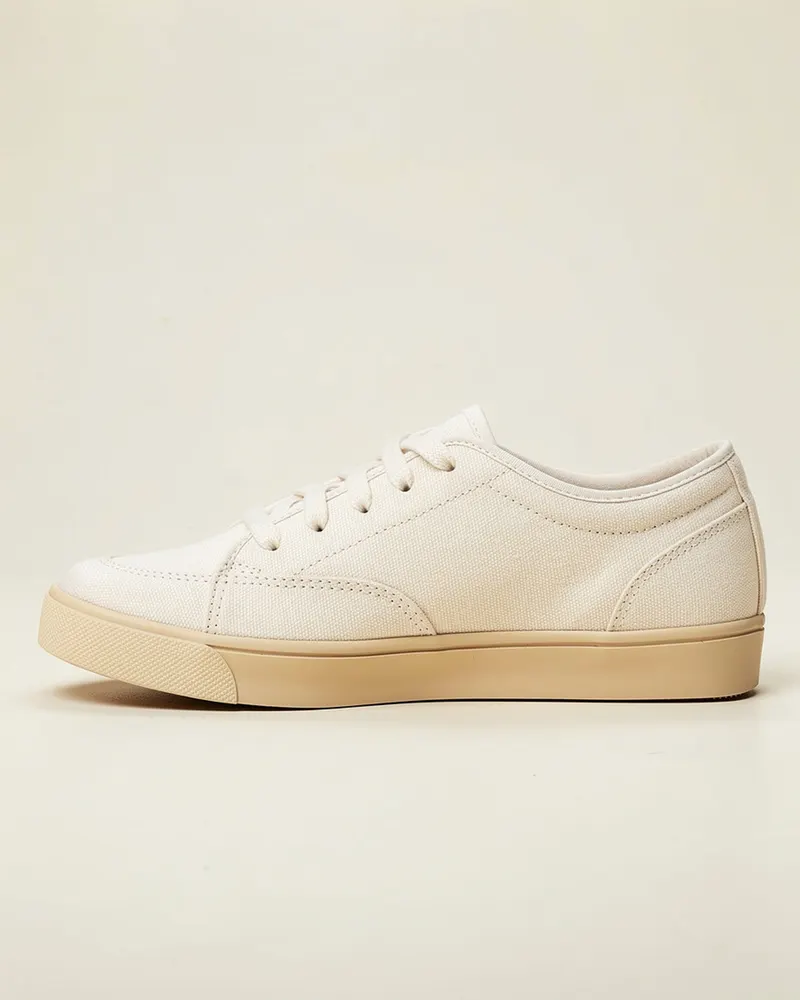 Organic Canvas Trainer in Ecru, side profile